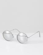 Jeepers Peepers Embelished Round Sunglasses In Silver - Silver