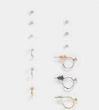 Aldo Sevoressi Minimal Hoop And Stud Earrings Multipack In Mixed Metals-silver