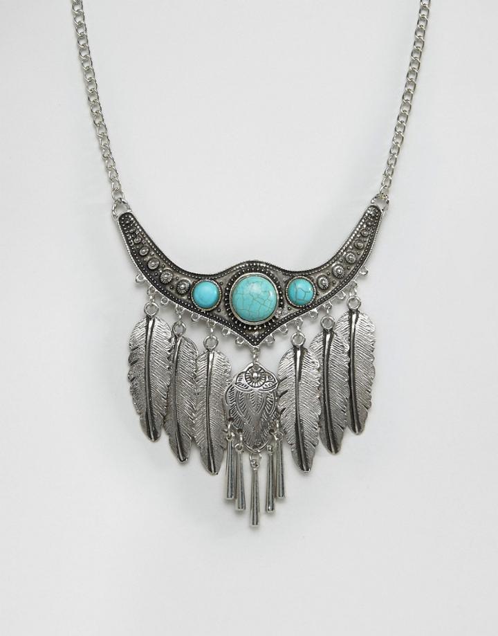 Ashiana Leaf Detail Statement Festival Necklace - Gold