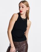 Pretty Lavish Ribbed Knit Body-conscious Tank Top In Black - Part Of A Set