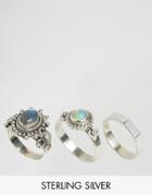 Rock N Rose Maude Labrodorite & Opal Sterling Silver Ring Multipack - Silver