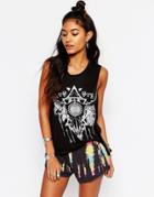 Surf Gypsy Tribal Bull Beach Tank - Black