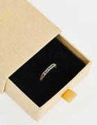 Pieces Fine Gold Plated Rainbow Stacking Ring In Gold