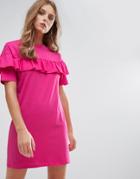 Nobody's Child Relaxed T-shirt Dress With Frill - Pink
