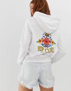 Rip Curl Locals Only Logo Beach Hoodie In White - Multi