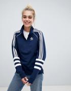 Adidas Originals Three Stripe Rugby Top In Navy And Yellow - Multi