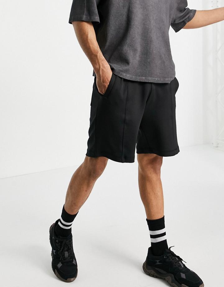 Bershka Oversized Jersey Shorts In Black
