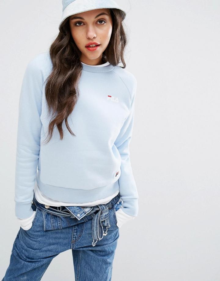 Fila Relaxed Boyfriend Sweatshirt With Chest Logo - Blue
