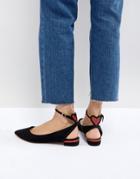 Asos Lush Valentines Ballet Flats - Black
