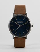 Nixon A1058 Porter Leather Watch In Brown 40mm - Brown