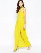 Virgo's Lounge Isabelli High Neck Maxi Dress With Cut-out Details - Yellow
