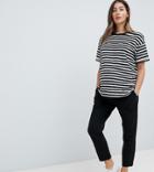 Asos Design Maternity Over The Bump Basic Jersey Smart Skinny Pants - Black