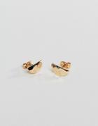Pieces Textured Stud Earrings - Gold