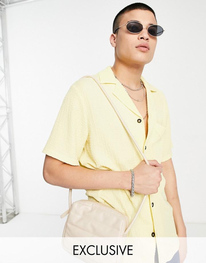 Reclaimed Vintage Inspired Yellow Textured Shirt