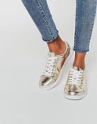 Missguided Gold Metallic Sneaker - Gold