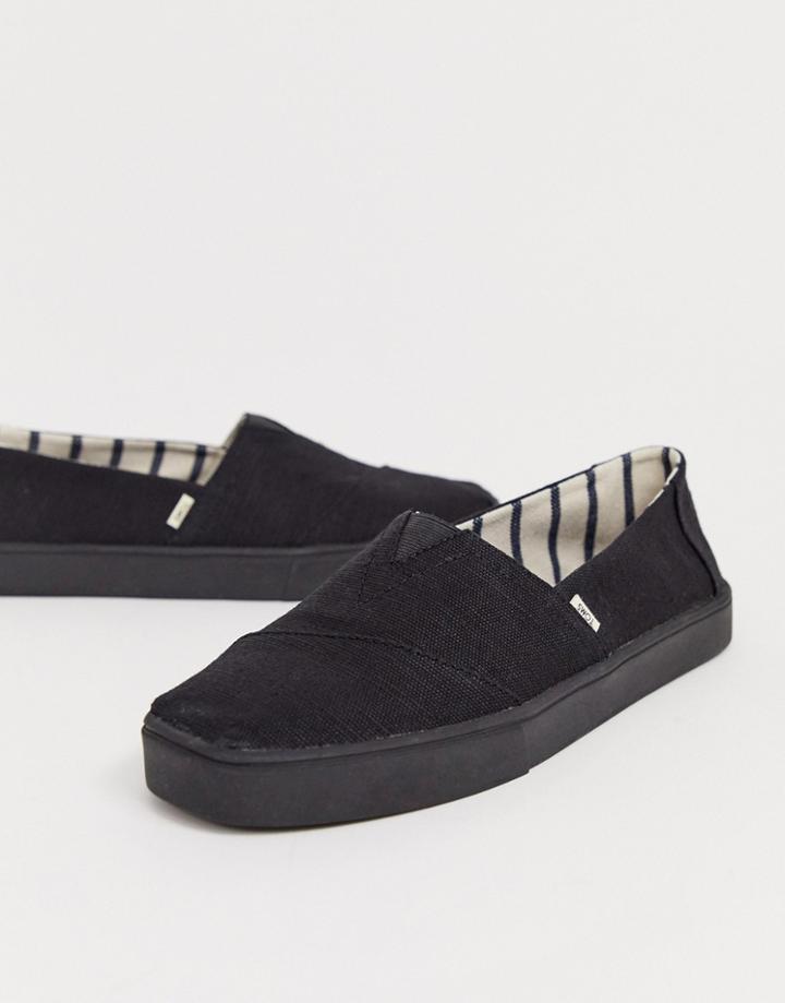 Toms Cupsol Espadrilles In Black Canvas
