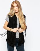 Blank Nyc Fringe Benefits Sleeveless Shirt In Black - Black