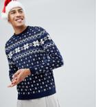 Asos Tall Holidays Sweater With Snowflake Design - Multi