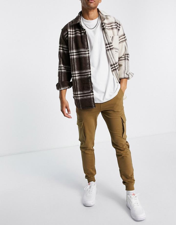 Only & Sons Cargo Sweatpants In Tan-brown