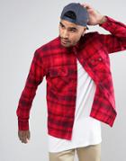 Brixton Flannel Check Shirt In Regular Fit - Red