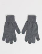 Asos Design Touchscreen Gloves In Gray