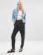 Asos Wrap Jersey Peg Pants In Ditsy Floral - Multi