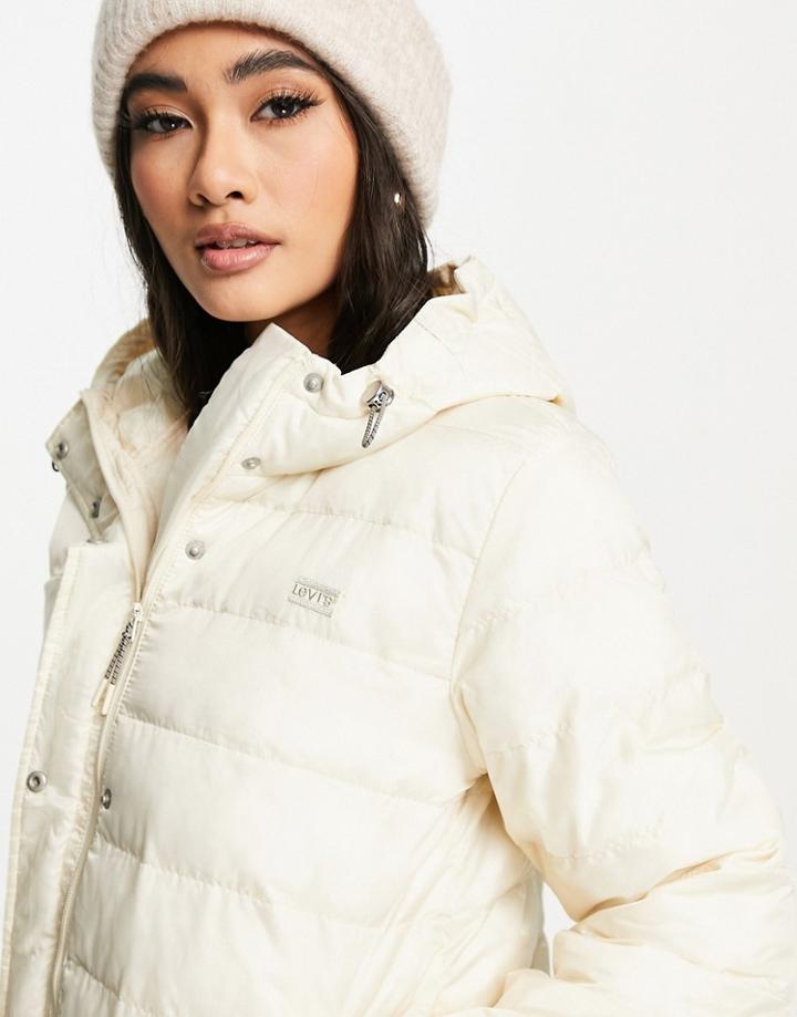 Levi's Puffer Jacket In Ecru-white