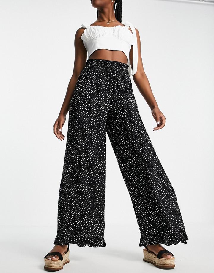 Miss Selfridge Palazzo Pants In Non-print-black
