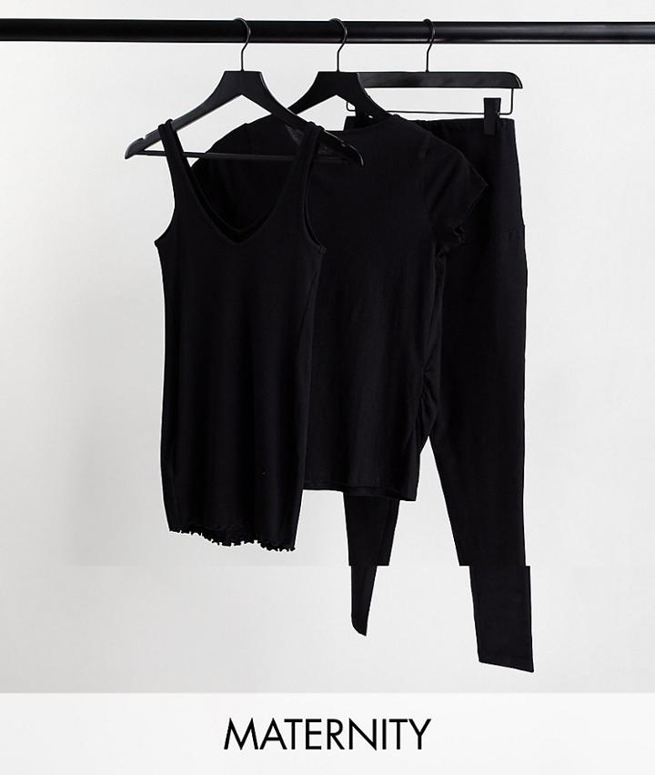 New Look Maternity Tank & And Leggings Set-black