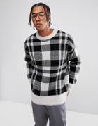 Weekday Checked Ken Knitted Sweater - Green