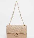 My Accessories London Exclusive Quilted Chain Cross Body Bag In Camel-neutral