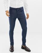 Asos Design Smart Super Skinny Jeans In Raw Blue