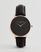 Elie Beaumont Watch With Rose Gold Case And Leather Strap - Gold