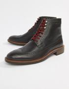 Dune Lace Up Brogue Boots In Brown - Brown