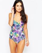 Sunseeker Bold Floral Swimsuit - Marine