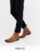Kg By Kurt Geiger Wide Fit Leather Chelsea Boots - Tan