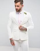 Asos Wedding Super Skinny Suit Jacket In Ecru - Cream