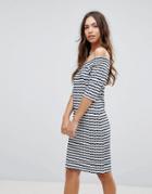 Lavand Stripe Bardot Dress - Multi
