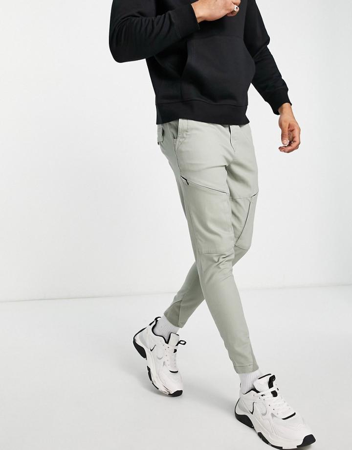 Jack & Jones Intelligence Front Pocket Cargo Pants In Beige-neutral