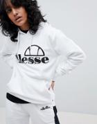 Ellesse Boyfriend Hoodie With Chest Logo - White