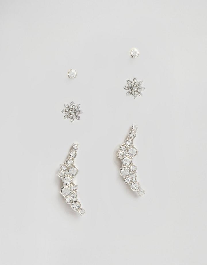 Lipsy Ariana Grande Sparkle Trio Multipack Earrings - Gold