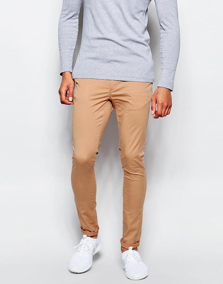 Asos Extreme Super Skinny Chinos In Soft Tan - Doe