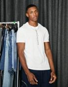 Armani Exchange Vertical Text Logo Print T-shirt In White