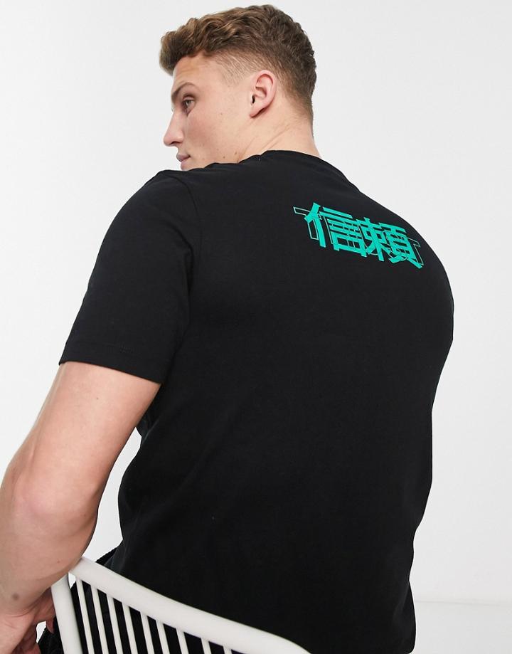 Asos Design T-shirt In Black With Back Text Print