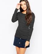 Just Female Redial Top In Black And White - 573