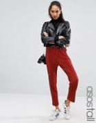 Asos Tall Plisse Peg Pants - Orange
