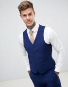 Harry Brown Wedding Slim Fit Super Soft Vest - Blue
