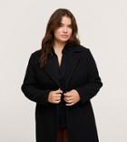Mango Curve Longline Tailored Coat In Black