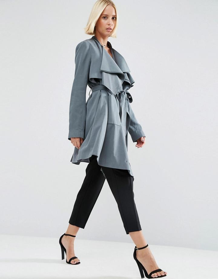 Asos Waterfall Trench - Gray