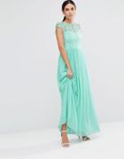 Club L Short Sleeve Crochet Maxi Dress - Mint